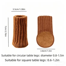 4 buah Pelindung Kaki Kursi Tebal, Kaus Kaki Furnitur Rajutan Elastis dengan Alas Felt, Penutup Kaki Kursi Makan dan Sofa Tahan Aus dan Senyap, Perlindungan Lantai Anti Gores - A - View 8