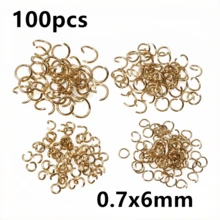 100 chiếc khoen nối hở bằng thép không gỉ mạ vàng, đường kính 3-10mm, vật liệu làm trang sức thủ công, thích hợp để tự làm khuyên tai và vòng cổ. - Vòng mở - Xem 42