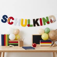1 Set 2D Flat Felt Colorful Back To School Banner, Suitable For School Annual Celebration, School Party Decoration, Germany Back To School, Classroom Decoration, Happy Back To School Atmosphere, First Day Of School Classroom Arrangement - A - View 6