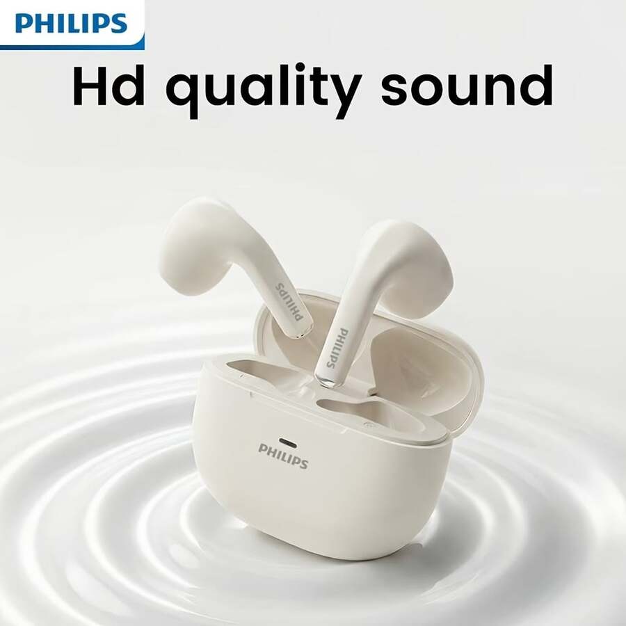 Philips TAT1040 Semi In-Ear Earbuds Bluetooth 6.0 AI Call Noise Reduction 13mm Bass Driver 11H Total Playtime Lightweight Comfort Wireless Headphones - 查看 1