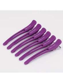 6pcs Large Seamless Hair Clips For Salon And Home Use, Styling Sectioning, No-Mark, Durable Plastic - Multicolor - View 5