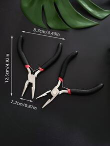 Portable Mini Needle Nose Pliers, Non-Slip Grip Multi-Function Small Pliers, Black Handle With Teeth Precision Model, Jewelry Beading Making Tool, Suitable For Home Repair, Wire Cutting, DIY Crafts And Summer Interest Creation - Pliers - View 7