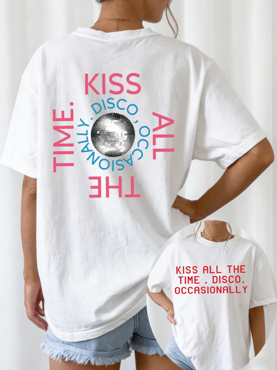 HarryS StylesS Disco Concert Shirt, Kiss All The Time Tee - White - View 1