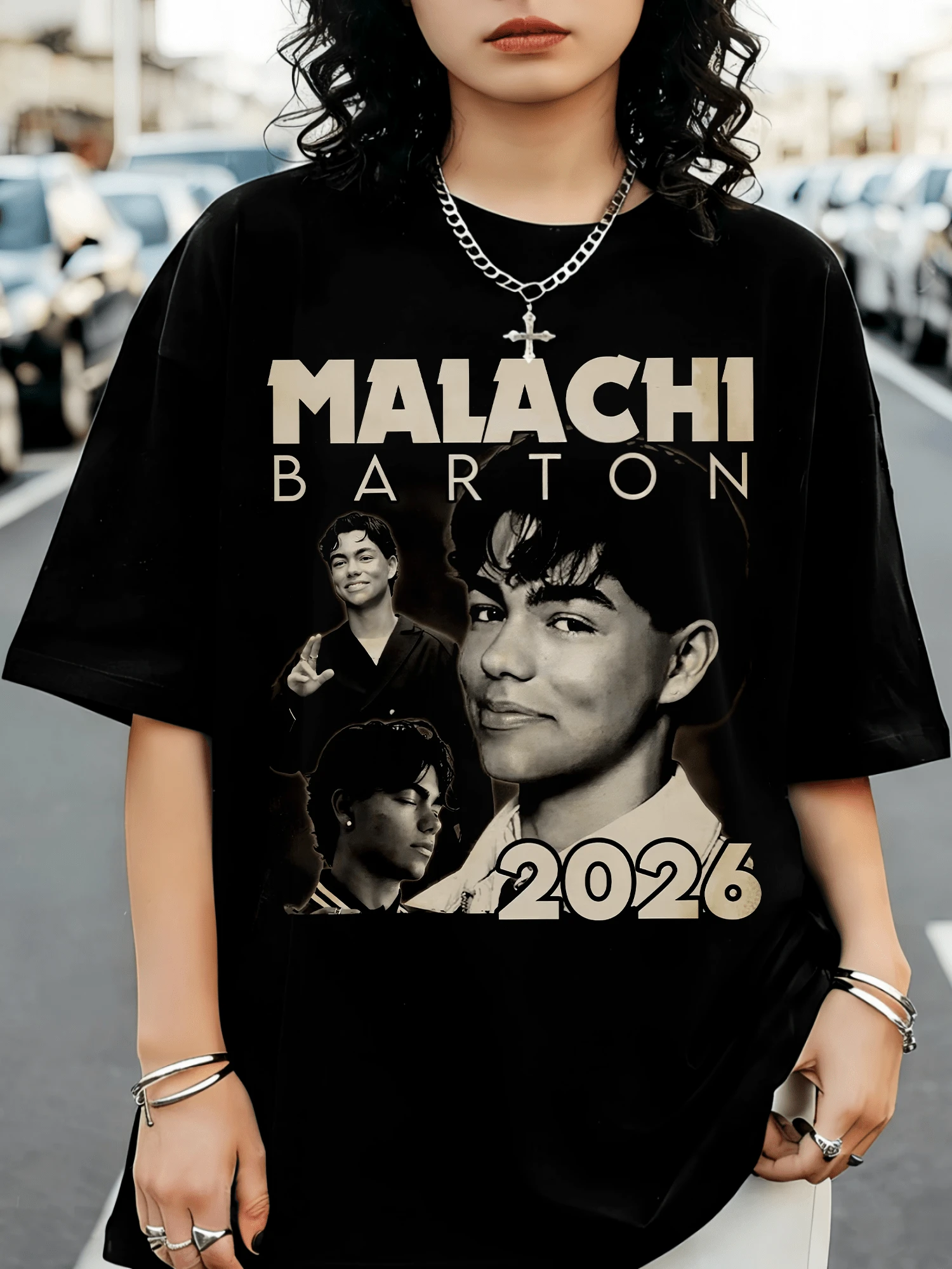 Malachi Barton Worlds Collide Concert Tour 2026 T-Shirt, Descendants Zombies Camp Rock, Zombies 4 Dawn Of Vampires, Music Festival - Black - View 1