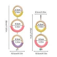 Đồ chơi leo trèo 3 vòng cho vẹt, vòng gặm bằng dây cotton, giá đậu cho chim, vòng treo tròn cho thú cưng, xích đu giải trí cho thú cưng, phụ kiện lồng chim, đồ chơi chuông và bông trang trí. - Xem 6