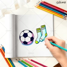 24 Pages Single-Sided A4 Size "Football Designer" Cute & Comfortable Adult Coloring Book, Bold Simple Football Themed Line Art, Stress Relief Relaxation Coloring Book, Suitable For World Cup, Birthday, Back To School And Daily Leisure, Great For Family Activities, Stationery And Room Decor - Coloring Book - View 10