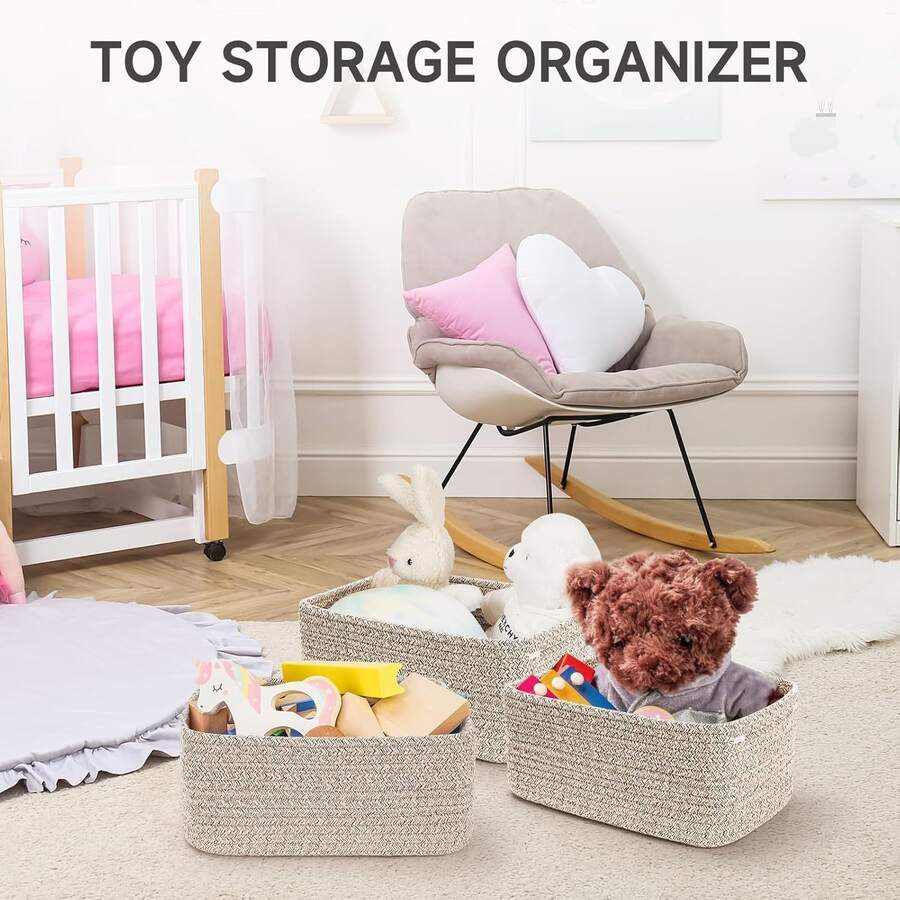Small Storage Basket, Woven Toy Basket, Gift Basket, Closet Storage Box With Handle, Cubic Decorative Box