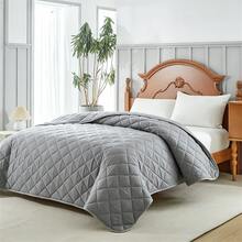 1pc Oversized Lightweight Soft Quilted Bed Cover, Thin Bedspread For Double Bed, All Season Bedding, Spring & Summer - Rhombus - Gray - View 17