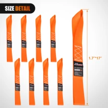 Waywe Orange Soft Loop Tie Down Straps 8 Pack 4500Lbs Heavy Duty Tie Loops For Motorcycle ATV UTV Trailer Transport And Moving Equipment - Orange - View 2