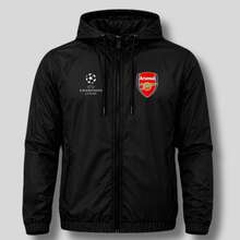 Premium Football Club Waterproof Windbreaker Jacket, 100% Polyester - Black - View 1