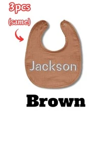 1/3/5pcs, Custom Embroidered Name Baby Bibs, Soft Cotton Gauze, Adjustable Snap Closure, Personalized Bibs For Baby Shower, Newborn Gift, Daily Feeding, Drool Proof, Cute Neutral Colors, High-Quality Baby Essentials - Multicolor - View 21
