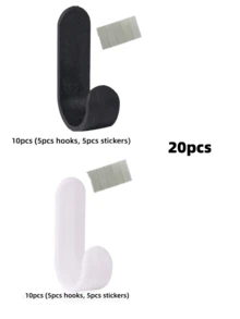 無孔 J 型無縫強力自黏掛鉤，適用於掛鑰匙、剪刀、包包及其他家居用品，適用於廚房、浴室、臥室、客廳，實用家居裝飾牆掛鉤 - 彩色 - 查看 12