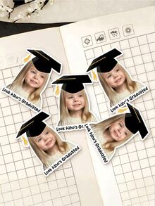 Personalized Birthday Party Decorations, Including Custom Face And Head Stickers, Graduation Cap Design, Suitable For Personalized Parties, Birthdays And Various Celebrations. Colorful Paper, Photo Color Paper, Face Color Paper, Birthday Decorations, Bachelor Party Decorations, Baby Shower Decorations, Birthday Party Gifts - Multicolor 2 - View 3