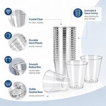 50 Pack Clear Plastic Shot Glasses, 1.7 Oz Disposable Shot Cups, Hard Plastic Mini Tasting Cups For Liquor, Whiskey, Tequila, Party, Wedding, Dessert, Sauce Samples & Catering - Transparent - View 5