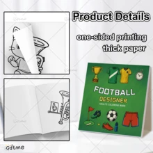 24 Pages Single-Sided A4 Size "Football Designer" Cute & Comfortable Adult Coloring Book, Bold Simple Football Themed Line Art, Stress Relief Relaxation Coloring Book, Suitable For World Cup, Birthday, Back To School And Daily Leisure, Great For Family Activities, Stationery And Room Decor - Coloring Book - View 11
