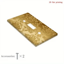 1 cái [in 2D] Bảng điều khiển công tắc đèn họa tiết hoa vàng, thích hợp cho nhà bếp, nhà nông thôn, phòng ngủ, phòng tắm, trang trí nghệ thuật, không dùng pin, không dây, phù hợp với công tắc tiêu chuẩn. - Nhiều màu - Xem 6