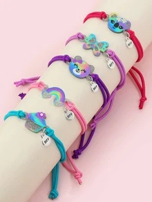 Bộ 5 chiếc vòng tay co giãn hình khủng long, động vật biển, gấu Koala hoạt hình dễ thương dành cho bé gái. - Nhiều màu - Xem 12