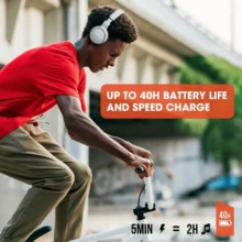 Auriculares inalámbricos JBL Tune 510BT con sonido JBL Pure Bass, 50 horas de duración de batería, carga rápida de 5 minutos para 2 horas de reproducción, carga USB-C, micrófono integrado para llamadas manos libres, diseño plegable y cómodo, conexión multipunto, compatible con Siri y Google Assistant para Android e iOS - A - Ver 7