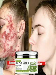 96%纯芦荟面部保湿霜 - 卓越的滋养保湿霜，男女通用日常护肤，对抗干燥 - 彩色 - 查看 1
