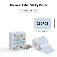 40 nhãn mã vạch nhiệt x 30mm, giấy dán tự dính tổng hợp 1,57" x 1,18", tương thích với máy in nhãn P1/M220/M120/P50 dùng cho mã vạch, giá cả, bao bì và sắp xếp. - Xem 15