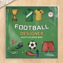 24 Pages Single-Sided A4 Size "Football Designer" Cute & Comfortable Adult Coloring Book, Bold Simple Football Themed Line Art, Stress Relief Relaxation Coloring Book, Suitable For World Cup, Birthday, Back To School And Daily Leisure, Great For Family Activities, Stationery And Room Decor - Coloring Book - View 2