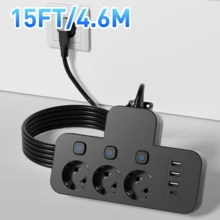 Fast Charging Desktop Charging Station Multi-Port Power Strip Charger 7-In-1 Multifunctional Power Strip With USB USB-A Type-C Ports Independent Switches Multi-Switch Design Travel Adapter Plug For Office Home Use Memorial Day Summer Kickoff - EU E Type Plug(220-240V) - View 10