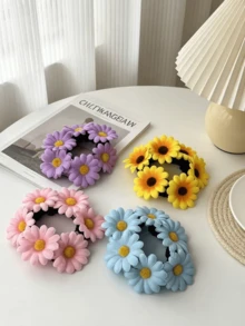 1/4 Peças Scrunchies de Cabelo Girassol, Estilo Havaiano, Acessórios de Cabelo para Praia, Decoração de Festa de Casamento, Boêmio, Adequado para Uso Diário, Fofo e Elegante, Festival, Aniversário - Multicolorido - Visão 9