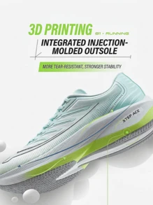 1 par de Zapatillas de running XTEP Generation I para hombres, nuevas zapatillas de running con amortiguación, color verde espuma/blanco vela - Verde espuma/Blanco vela - Ver 2