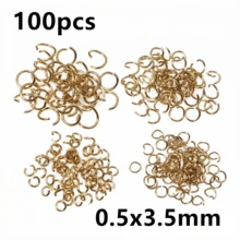 100 chiếc khoen nối hở bằng thép không gỉ mạ vàng, đường kính 3-10mm, vật liệu làm trang sức thủ công, thích hợp để tự làm khuyên tai và vòng cổ. - Vòng mở - Xem 37