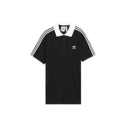  adidas originals adicolor 系列 三葉草 三條紋純棉Polo衫 男款 黑色