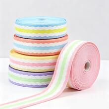 20mm Macaron Color 3D Wavy Ruffle Ribbon, Flexible Cuttable Polyester Trim, Suitable For DIY Hair Accessories, Clothing Sewing, Bag Shoulder Straps, Gift And Flower Packaging, And Other Handmade Crafts - 2cm - View 3