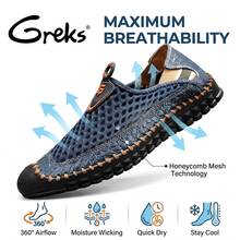 Women's Breathable Mesh Closed Toe Sandals, Slip-On Non-Slip Soft Sole Casual Shoes, Lightweight Summer Outdoor Footwear - 藍色 - 查看 3