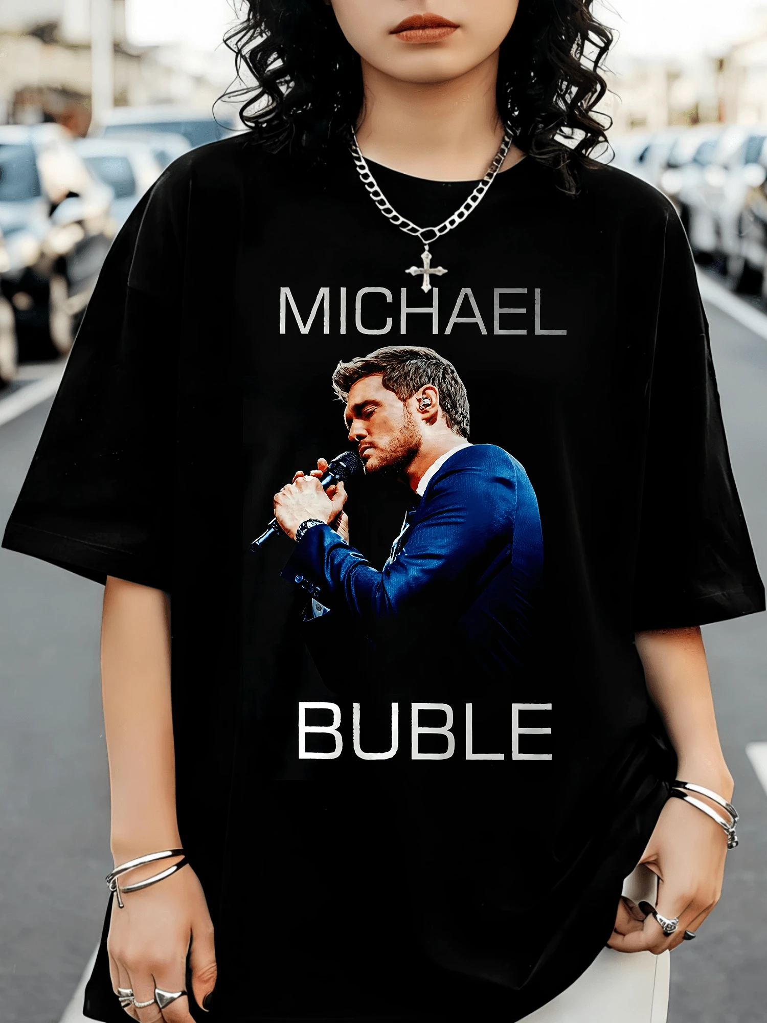 Michael Bublé T-Shirt, Jazz Singer, New Gildan - Black - View 1