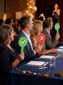 2pcs Double-Sided YES NO Answer Paddles, Handheld Voting Signs Suitable For Party Games, Q&A Activities, Game Show Props, Team Building, Office Parties, Wedding Receptions, Classroom Competitions, Fun Event Supplies - Right Or Wrong, Raise Your Hand to Indicate. - View 4