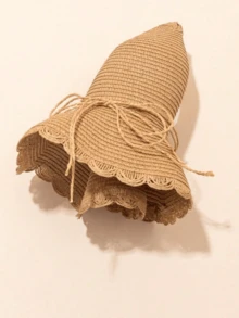 1 Pieza - Sombrero de sol de playa con onda y decoración de lazo para mujer. Sombrero de vacaciones elegante. Sombrero de copa redonda. Adecuado para primavera y verano, moda urbana y el Día de San Valentín. Aplicable para varios tamaños de cabeza. Sombrero de paja para mujer en la playa para vacaciones. Sombrero de sol de ala ancha en estilo francés, sombrero tejido para chicas chic. - Multicolor - Ver 6