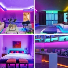 Lampu Strip LED RGB Bertenaga 3 Baterai AA (Baterai Tidak Termasuk), Kontrol 3 Tombol, 20 Warna Statis, Lampu LED Fleksibel Perekat Diri untuk Dekorasi Kamar Tidur, Pesta, dan Perkemahan - Kotak Baterai 3 Kunci - View 8