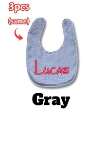 1/3/5pcs, Custom Embroidered Name Baby Bibs, Soft Cotton Gauze, Adjustable Snap Closure, Personalized Bibs For Baby Shower, Newborn Gift, Daily Feeding, Drool Proof, Cute Neutral Colors, High-Quality Baby Essentials - Multicolor - View 25