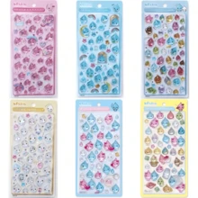 1入可愛水滴3D泡泡貼紙，柔軟可愛貓咪&水晶水滴形貼紙，適用於手帳、計畫本&手工貼紙（隨機款式） - 彩色 - 查看 4
