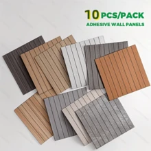 10pcs/Set 30cm X 30cm Self-Adhesive Grid Wallpaper, Wall Panels, Easy To Tear And Stick, Striped Design, Suitable For Countertop And Furniture Renovation, Indoor Wall Decor, Ideal For DIY Projects - 10pcs - View 3