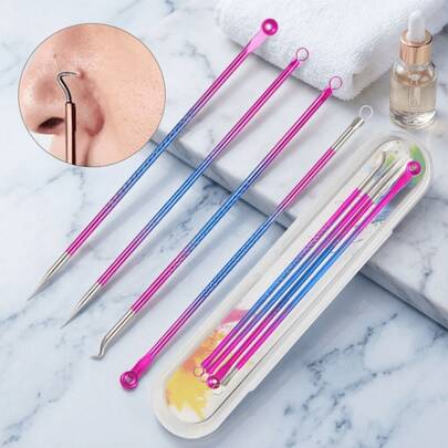 Blackhead Remover And Pimple Extractor Tool Set, Blackhead Needle, Acne Needle Blackhead Cleaning Tool Set, Pimple Treatment Tool Set, Professional Stainless Steel Blackhead And Acne Scar Cleaning Tool Set