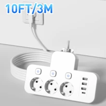 快速充电桌面充电站多端口电源条充电器7合1多功能电源条，带USB、USB-A、Type-C端口，独立开关，多开关设计，旅行适配器插头，适用于办公室和家庭使用，阵亡将士纪念日夏季启动 - 查看 8