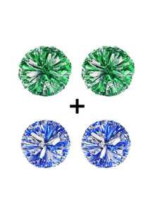 2 piezas/1 par de pompones de animación, de colores vibrantes, engrosados y densificados, con anillos, talla grande duraderos, adecuados para competiciones de animación, fiestas de animación, fiestas de baile con pompones y otras ocasiones - Multicolor - Ver 20