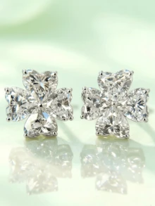 Bông tai bạc S925 đính đá Moissanite 3 carat, thích hợp làm quà tặng Ngày của Mẹ, đám cưới, dự tiệc. - Nhiều màu - Xem 3