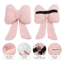 Oaoleer 2 Pack Bow Car Headrest Pillows Plush Neck Pillows For Travel Driving Office Chair Head Support Cushions, Also Cute Car Decor Accessories For Women (Pink) - Multicolor - View 6