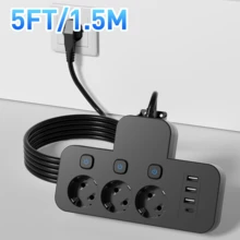 Fast Charging Desktop Charging Station Multi-Port Power Strip Charger 7-In-1 Multifunctional Power Strip With USB USB-A Type-C Ports Independent Switches Multi-Switch Design Travel Adapter Plug For Office Home Use Memorial Day Summer Kickoff - EU E Type Plug(220-240V) - View 15