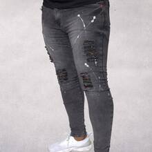 Gray Player Pants With White Ink, Perfect For Everyday Use, Premium With Elastane, Total Mobility - Sizes 36 To 48 - 1- GRAY PLAYER PANTS WHITE - View 1