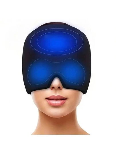 1 Headache Relief Cap Cooling - Fabric Milk Silk Hydrogel Ice Compress Migraine Cap Elastic Pressure-Relief Mask Suitable For Puffy Eyes, Headache Migraine, Tension, Sinus Cold Tool Head Wrap Flexible And Durable