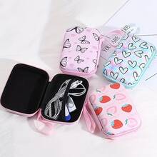 Estuche rígido de EVA multifuncional y portátil con estampado, adecuado para almacenar y proteger cables, cargadores y auriculares - Multicolor - Ver 1