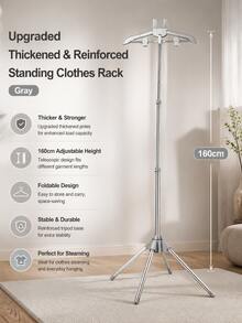 Adjustable Steam Ironing Rack, Foldable Vertical Clothes Hanger, Ironing Garments, 160cm Extendable Fabric Hanging Rack - Multicolor - View 17