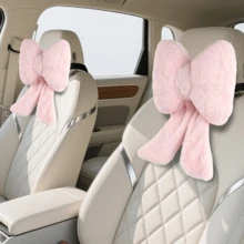 Oaoleer 2 Pack Bow Car Headrest Pillows Plush Neck Pillows For Travel Driving Office Chair Head Support Cushions, Also Cute Car Decor Accessories For Women (Pink) - Multicolor - View 7